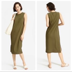 Everlane Long Weekend Sleeveless Tank Midi Dress Olive Size Small
